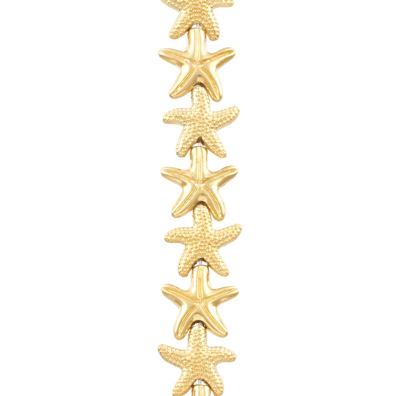 12 Packs: 12 ct. (144 total) Gold Metal Starfish Beads, 14mm by Bead Landing™